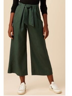 Anthropologie Amour Vert Eldora Tencel High Ríse Wide Leg Pants Green XL